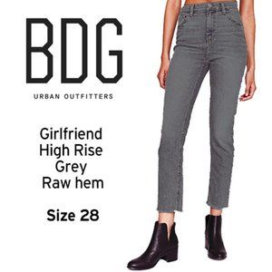 BDG Grey Girlfriend High Rise Raw Hem Size 28W